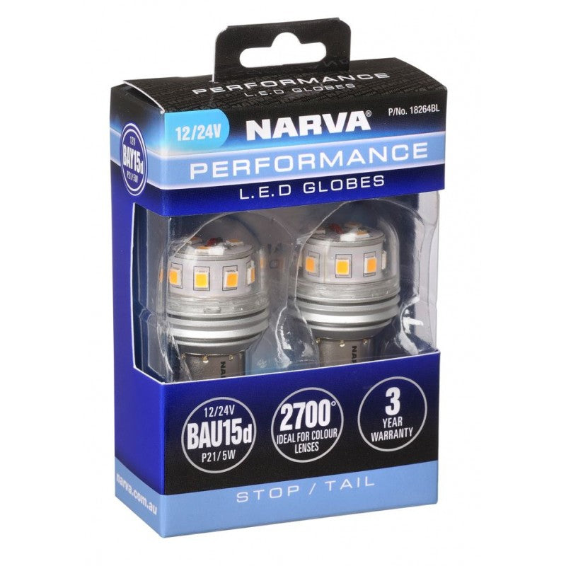 NARVA 12/24V BAY15D P21/5W LED GLOBES