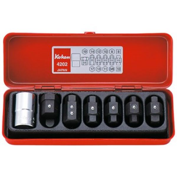 Koken 4202 Drain Plug Key Set 7pc 1/2 in Dr