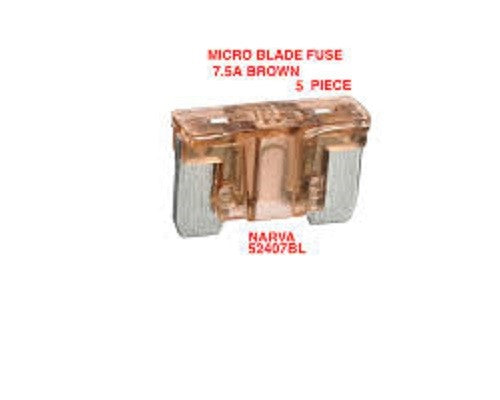 Narva Micro 2 Blade Fuse 7.5Amp Pack Of 5