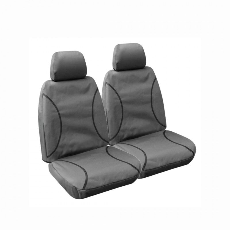 TRADIES GREY CANVAS FRONT SEAT COVER PAIR NISSAN NAVARA