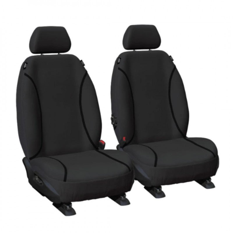 Tradies CANVAS FRONT SEAT COVERS PAIR BLACK MITSU TRITON 2015-CURRENT