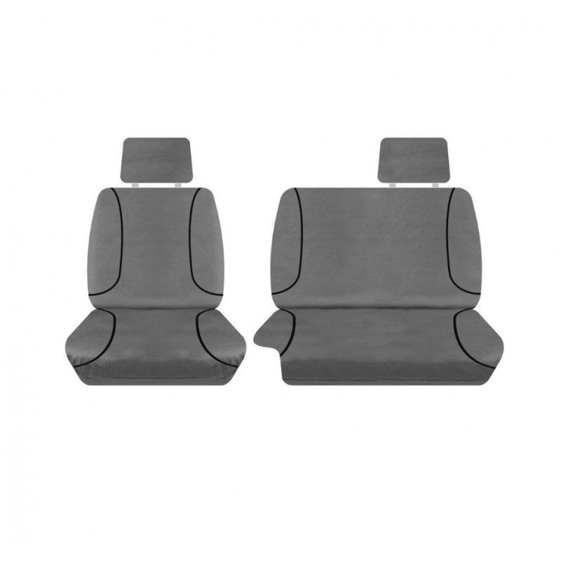 TRADIES GREY CANVAS FRONT SEAT COVER PAIR RANGER 2011-2015