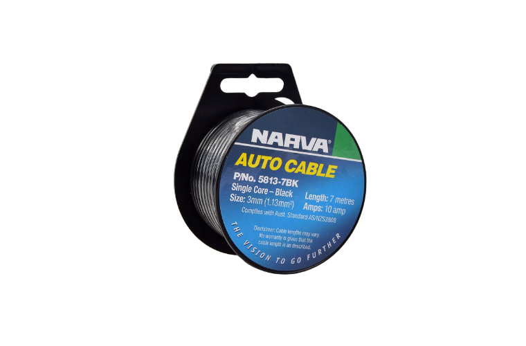 Narva Cable Single Core 3mm 7M Black