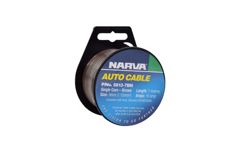 Narva Cable Single 3.0 10Amp 7M Brow