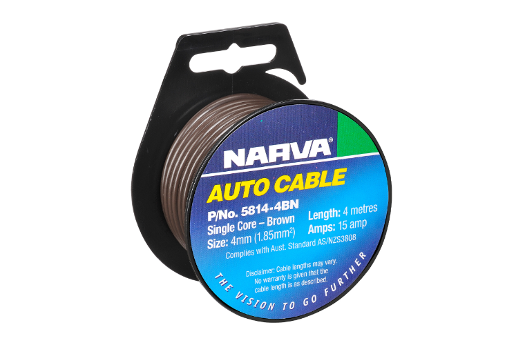 Narva Cable Single 4.0 15A 4M Brown
