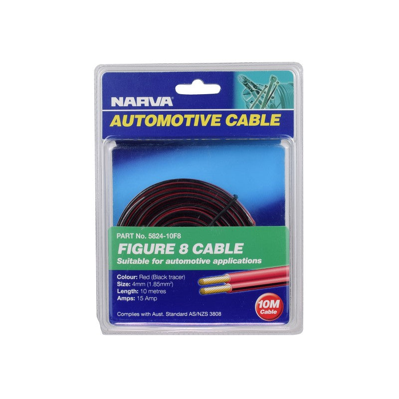 Narva Figure 8 4mm 25Amp 10M Red