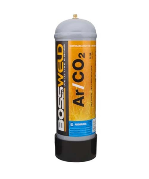 BOSSWELD 2.2 LT ARGON/CO2 DISPOSABLE GAS BOTTLE