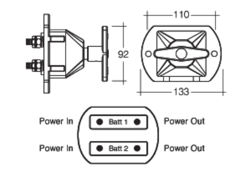 Narva Switch Battery Master Heavy Duty 2 Pos