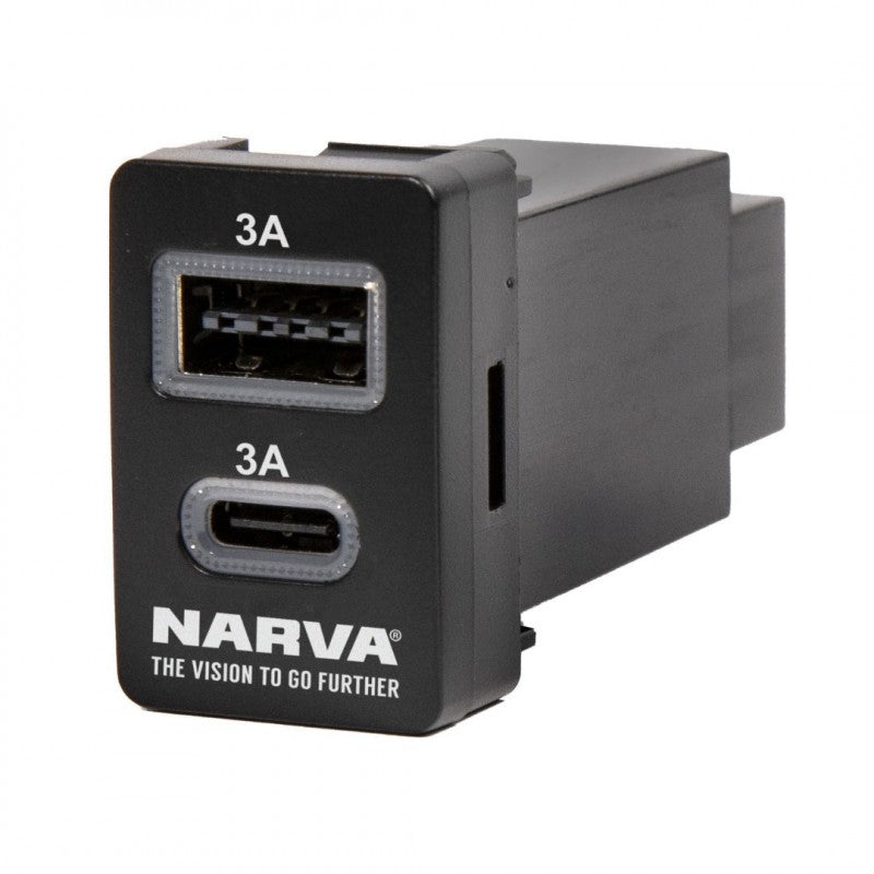 NARVA OE STYLE 12V LED ILLUMINATED BLUE USB-C PORT SWITCH TOY/SUZ