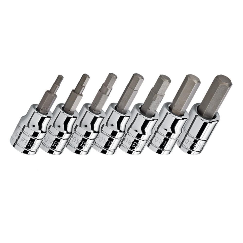 Powerbuilt Metric Male Hex Socket Set 3/8in Dr 7Pc
