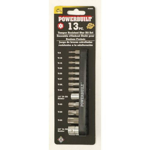 Powerbuilt Tamper Proof Torx Bit Set 13Pc