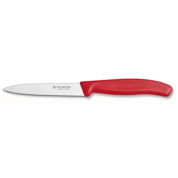 Victorinox Vegetable Knife 6.7731 - 10cm Wavy Blade Red Handle