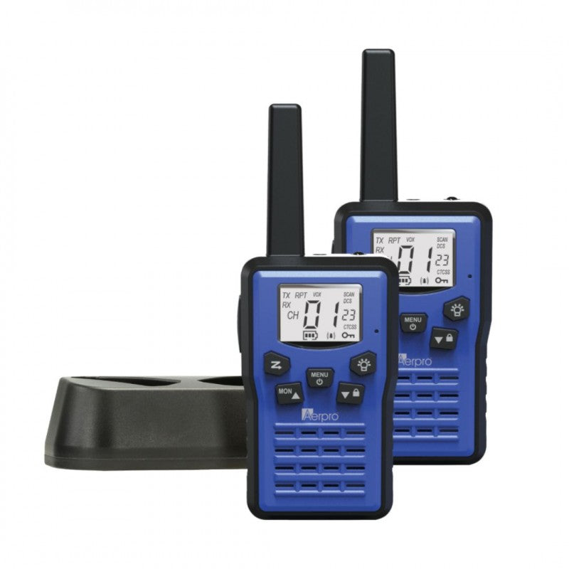 AERPRO 2W UHF CB HANDHELD RADIO TWIN PACK - RECHARGEABLE