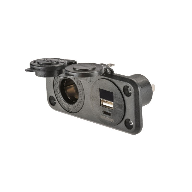 NARVA Heavy Duty Twin Accessory/Usb/Usb C Socket
