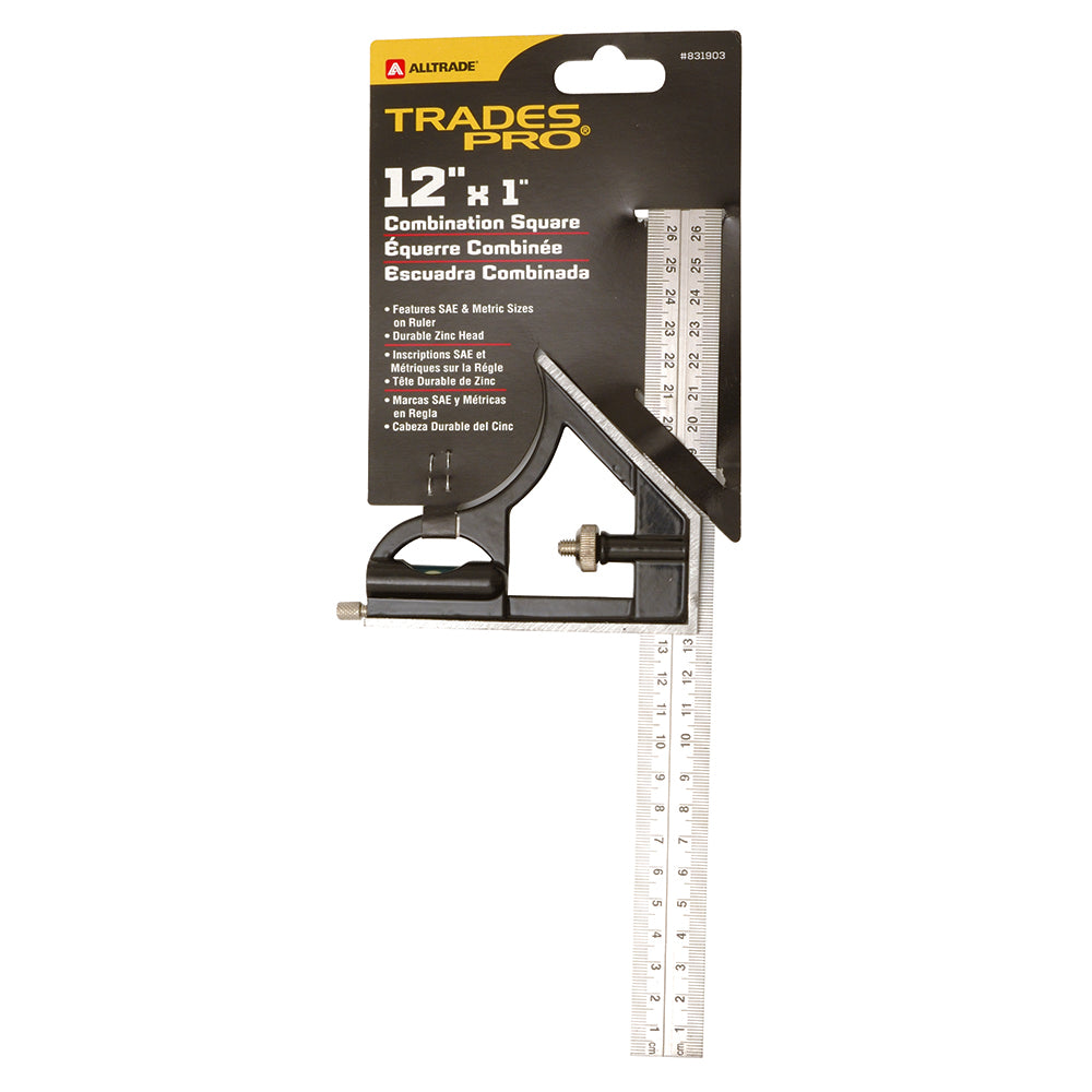 Trades Pro Combination Square 305mm 12in X 25mm 1in