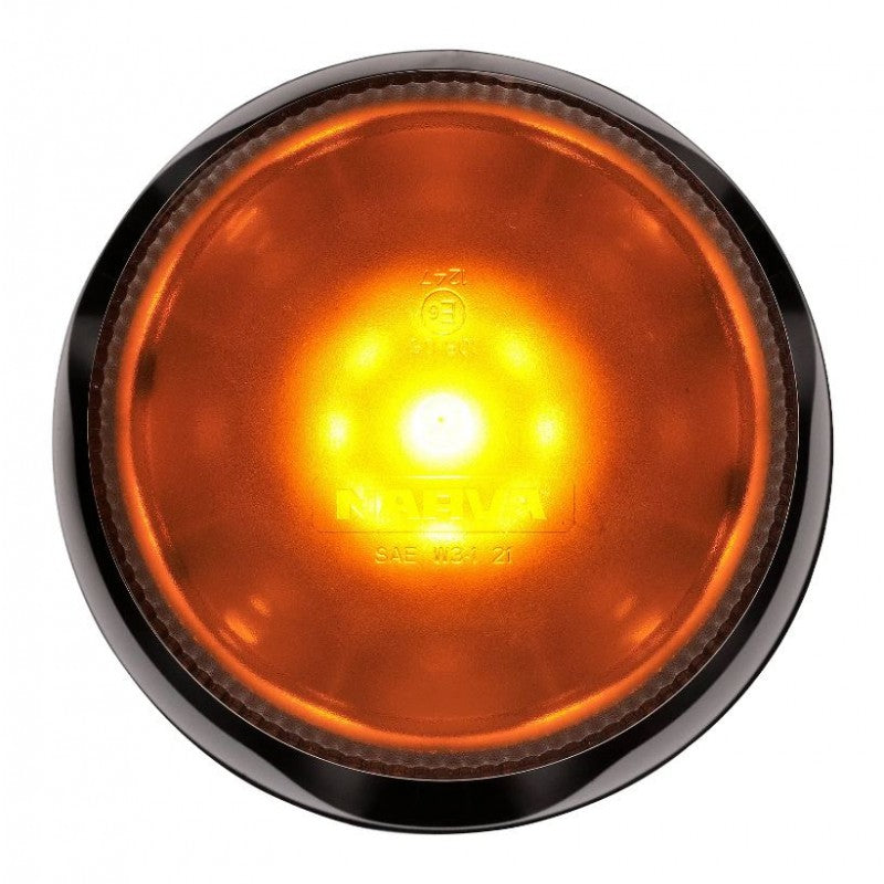 NARVA PULSE II LED AMBER WITH CLEAR LENS STROBE FLANGE BASE