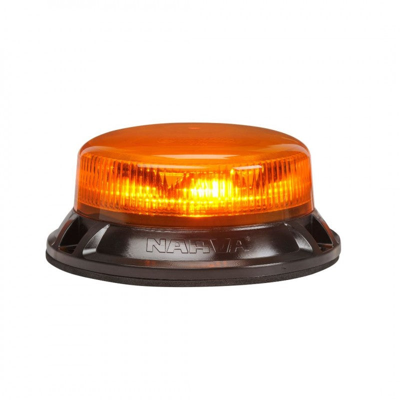 NARVA 9-33V LOW PROFILE EUROTECH II LED STROBE/ROTATOR AMBER FLANGE