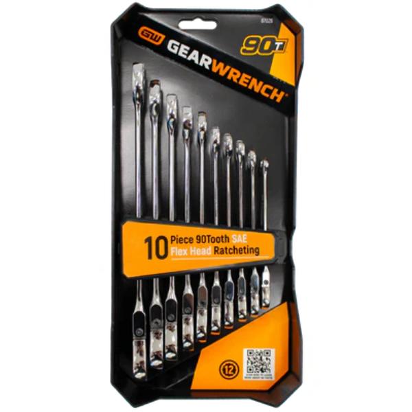Crescent 10PC 90T FLEX HEAD RATCHETING WRENCH SET - SAE