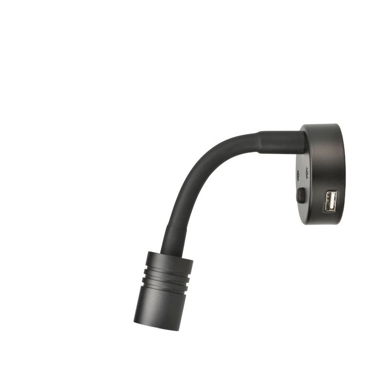 NARVA 12V INTERIOR LAMP W TOUCH SWITCH AND 2A USB SOCKET BLACK