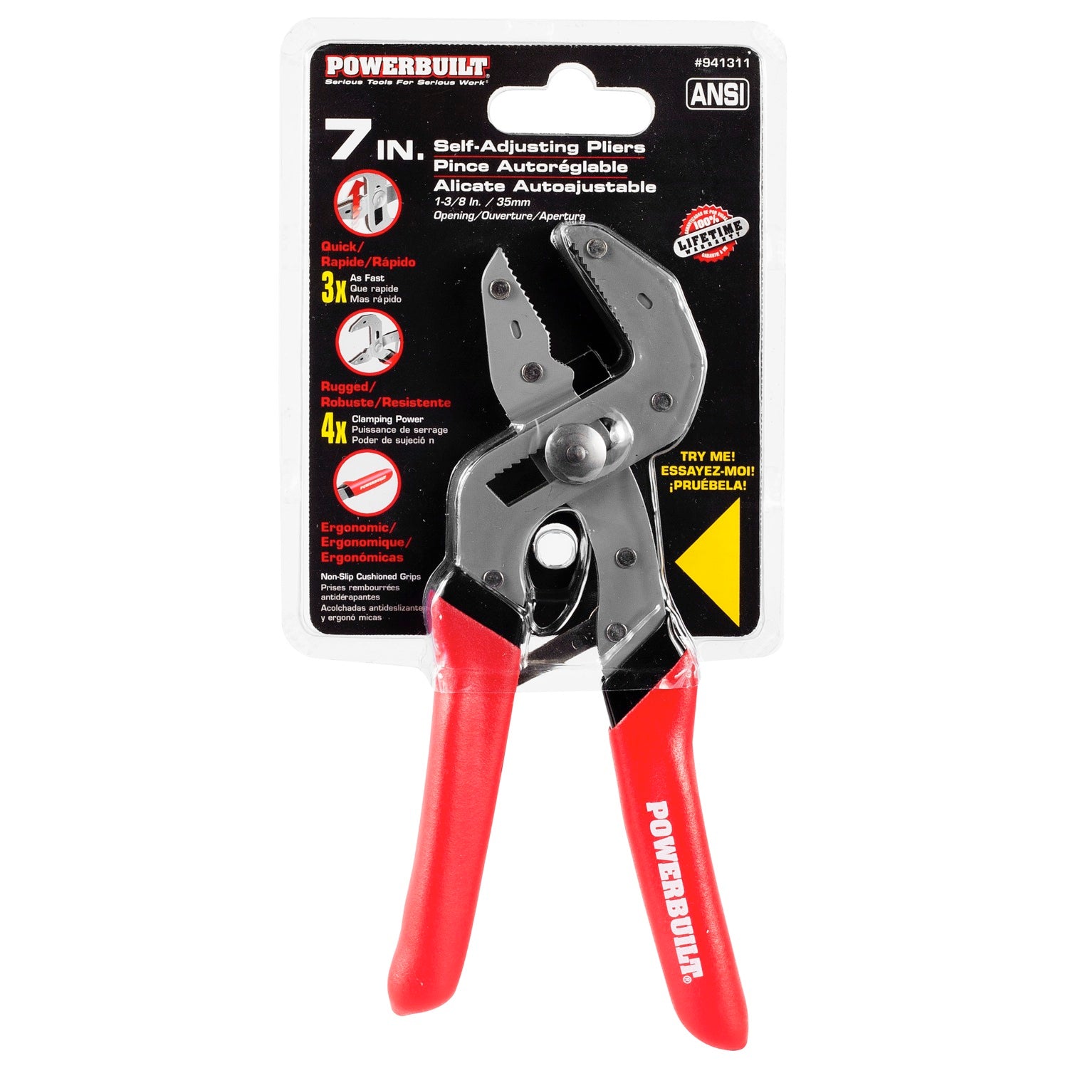 POWERBUILT 7 inch SELF-ADJUSTING PLIERS