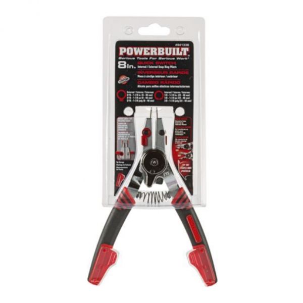 Powerbuilt 200mm/8in Quick Switch internal/External Snap Ring Plier