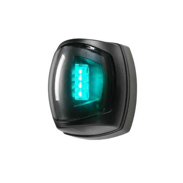 NARVA 9-33V 2 Nautical Mile LED Starboard Lamp Clear Lens Black