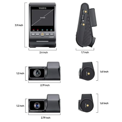 VIOFO DASHCAM A329 4K FRONT + 2K REAR + 2K TELEPHOTO WIFI 6 GPS