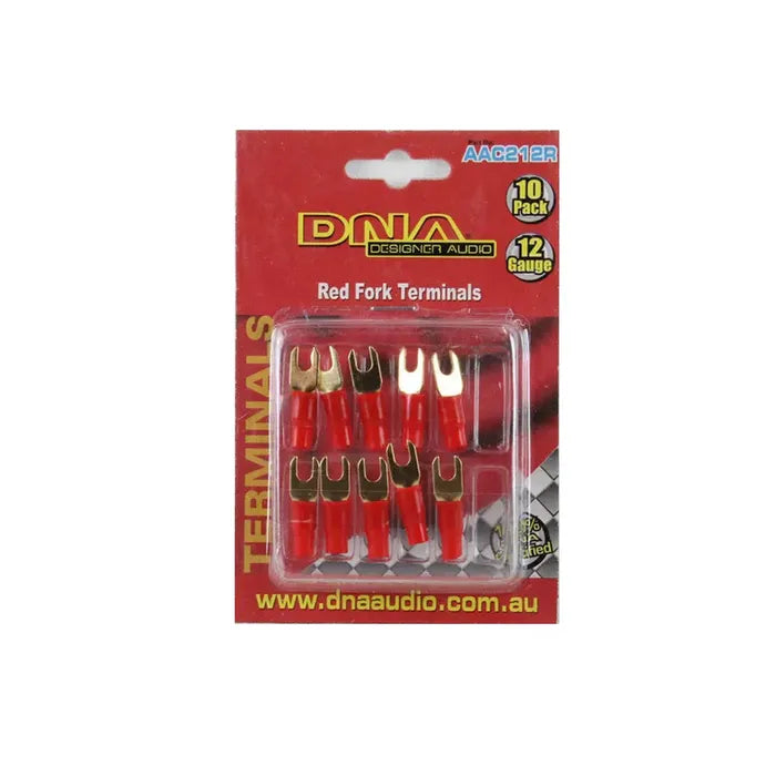 12 AWG FORK TERMINAL RED 10 PACK