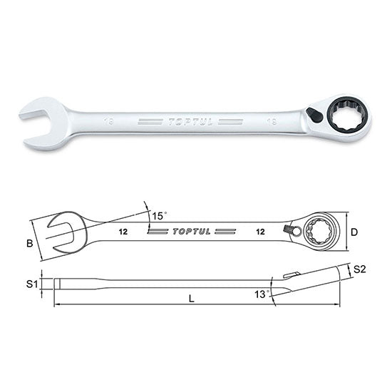 Toptul Wrench Rev Geared 30mm