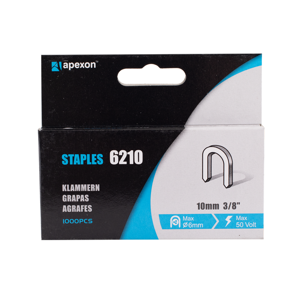 APEXON #6210M 10mm STAPLE - 1,000pc T25 - 3/8in