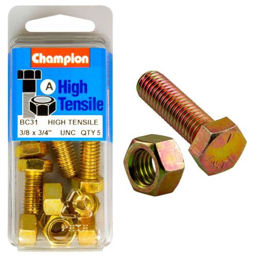 Champion 3/4In X 3/8In Set Screw & Nut A - Gr5