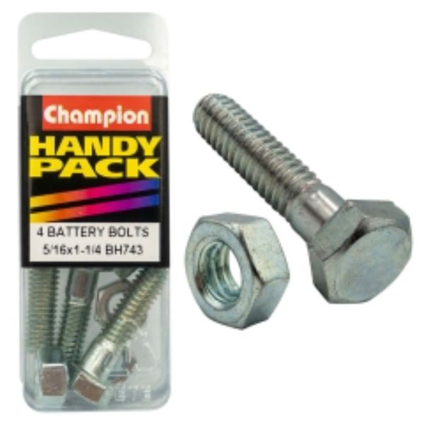 Champion 5/16In X 1-1/4In Sq Hd Batt. Bolt & Nut