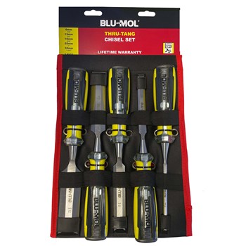 BLU-MOL 5 PCE THRU-TANG CHISEL SET 6,13,19,25,32mm