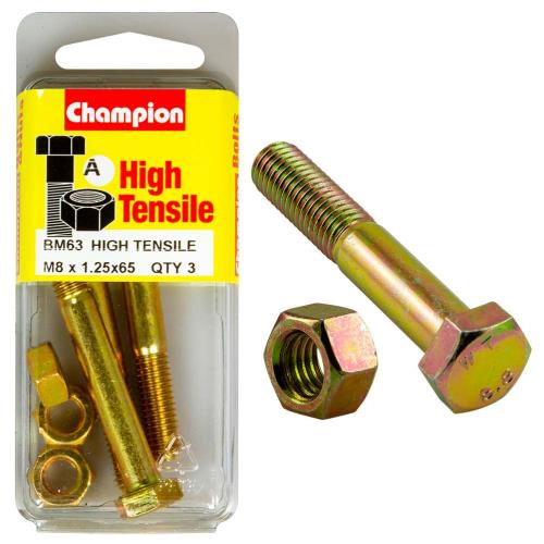 Champion M8 X 65 Bolt & Nut A - Gr8.8