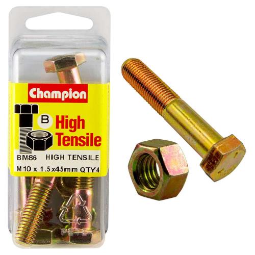 Champion M10 X 45 Bolt & Nut B - Gr8.8