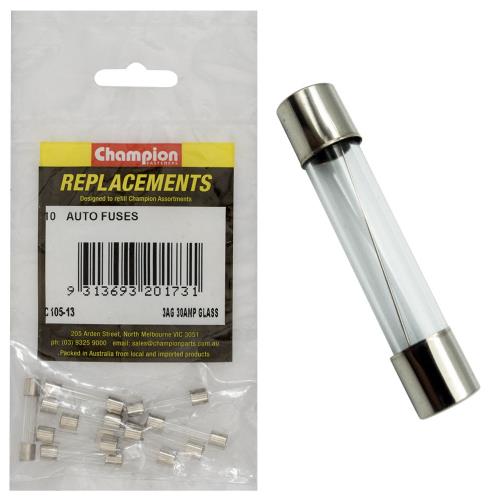 Champion 3Ag 30 Amp Glass Fuse -10Pk