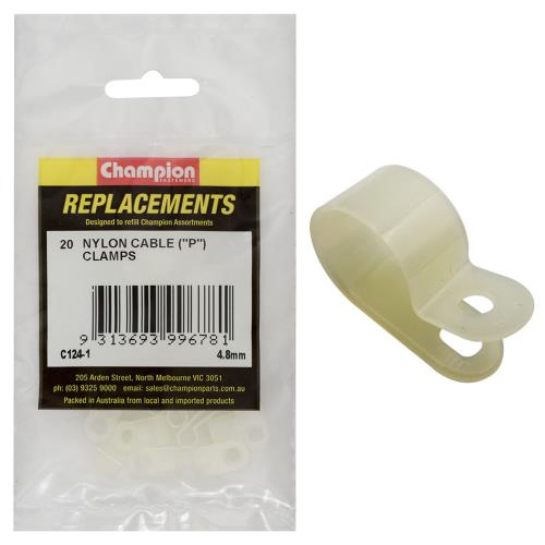 Champion Nylon Cable P-Clamp 4.8mm -20Pk