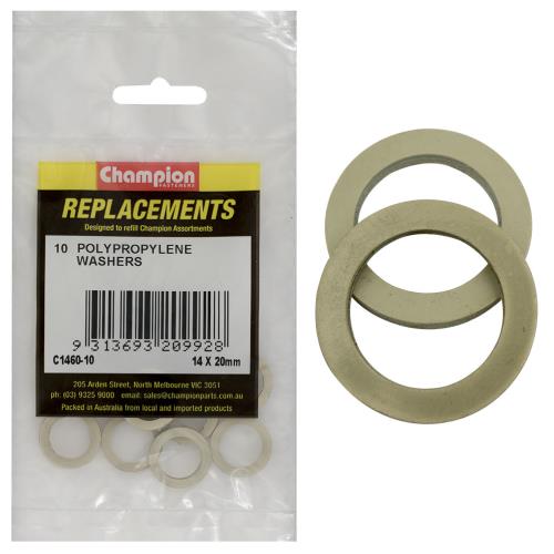 Champion M14 X 20mm X 2.4mm Polypropylene Washer -10Pk