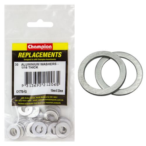 Champion M10 X 20mm X 1.6mm Aluminium Washer -30Pk