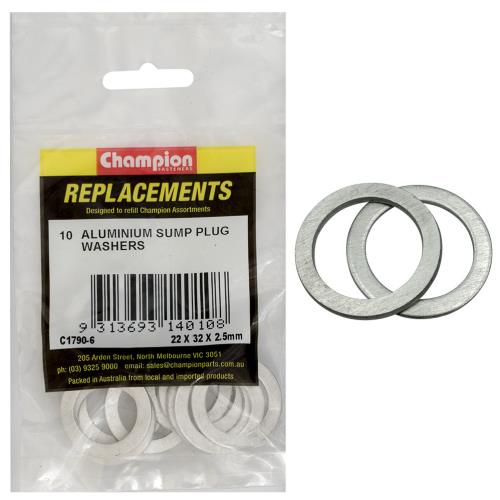 Champion M22 X 32mm X 2.5mm Aluminium Washer -10Pk