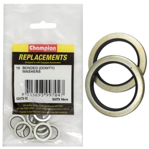 Champion Bonded Seal Washer Dowty 14mm -10Pk