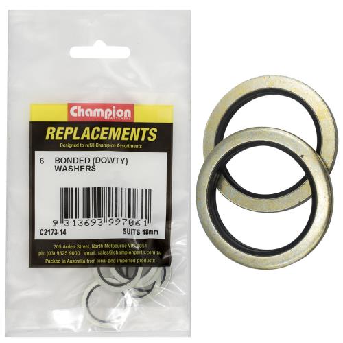 Champion Bonded Seal Washer Dowty 18mm -6Pk