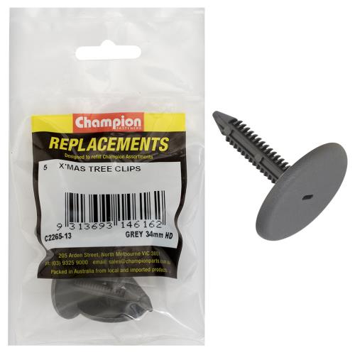 Champion Xmas Tree Clips-Grey -34mm Hd -5Pk