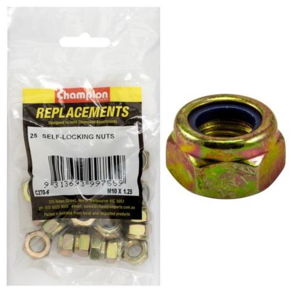 Champion M10 X 1.25 Self Locking Nut Jis Fine -25Pk