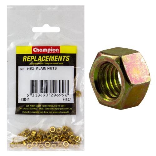 Champion M4 X 0.7 Hex Nut -60Pk