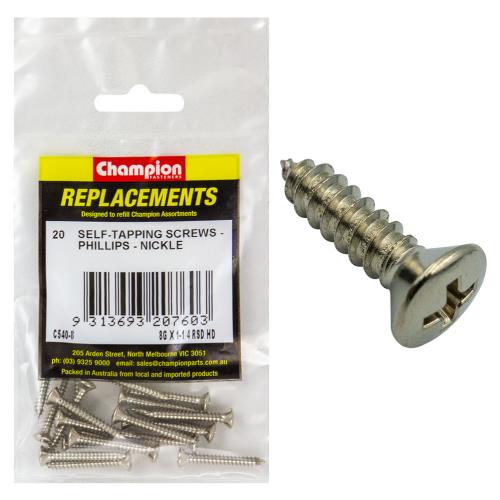 Champion 8G X 1-1/4In S/Tapping Screw Rsd Hd Phillips -20Pk