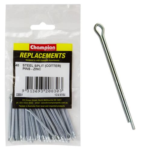 Champion 9/64In X 45mm Steel Split Cotter Pin -40Pk