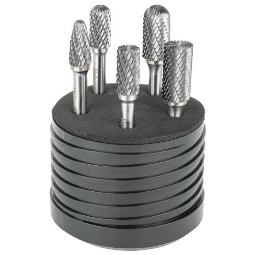 Holemaker 5Pc Carbide Burr Set-3/8 & 1/2In Hdx1/4In Dc