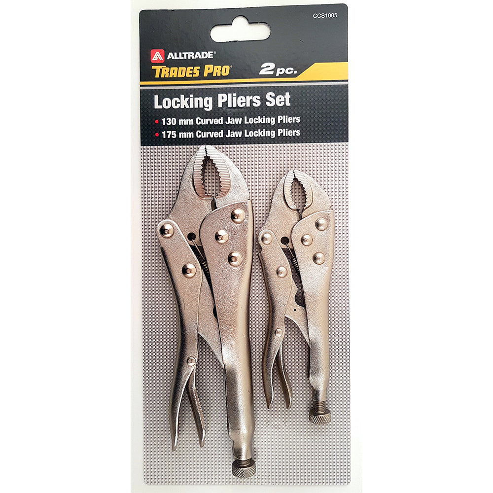 Powerbuilt 2Pc Pack 130mm/5-1/4 in & 175mm/7in Curved Jaw Locking Plier Set
