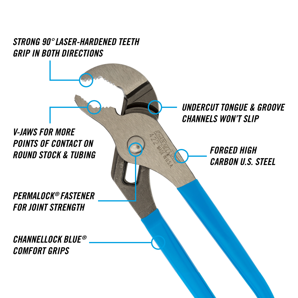CHANNELLOCK 240mm V-Jaw Tongue & Groove Plier